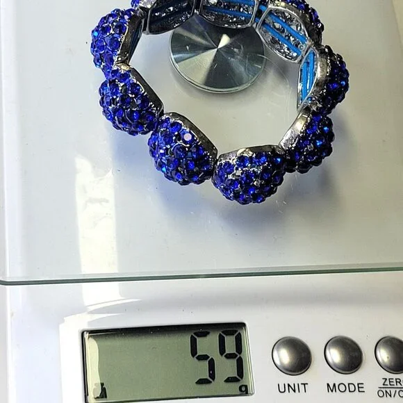 Blue Crystal Rhinestone Bracelet - Picture 9 of 9